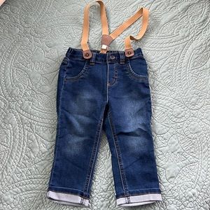 Baby Stretchy Jeans with suspenders. 18mos